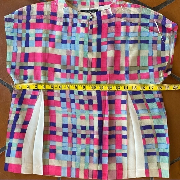 Cotélac France Watercolor Block Pattern Blouse - Picture 8 of 8